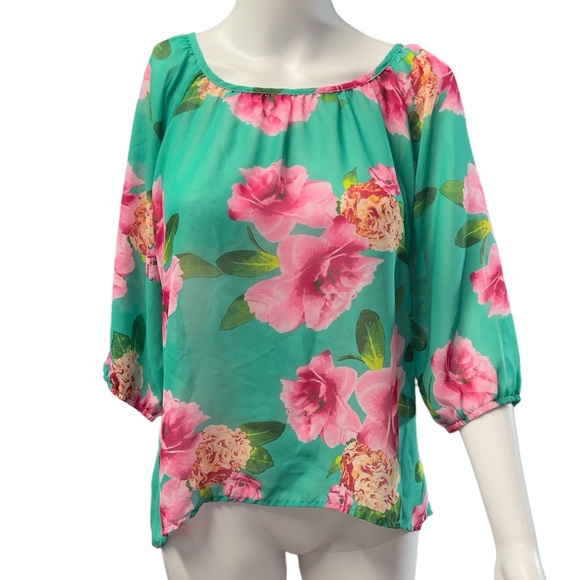 Wishful Park Tops - Wishful Park - Womens Lightweight Oversized Floral Blouse